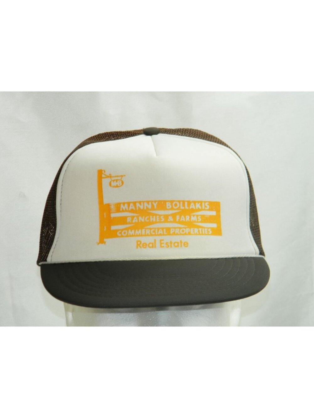 Vtg Manny Bollakis Ranches Farms Real Estate Trucker Hat Snapback Cap Mesh
